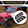 Jeep JL JLU Gladiator (2018-2024) Black Front Hood Air Outlet Vent Cover