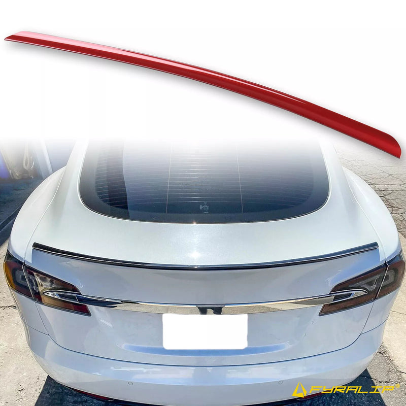 Tesla Model S Sedan Red Boot Lip Spoiler (2012-2017)