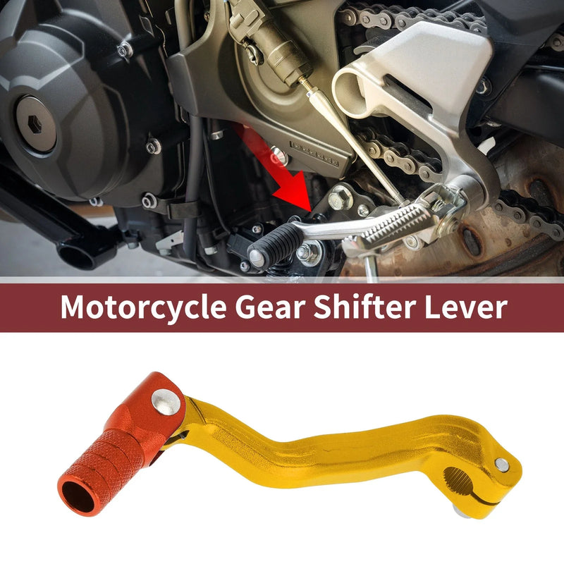 Bosuer M4 Gold Tone Orange Head Folding Motorcycle Gear Shifter Lever