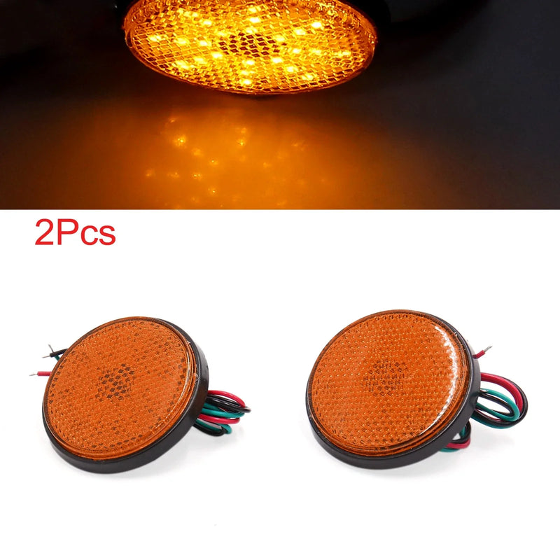 Make Model 2 x Orange LED Motorcycle Scooter Reflector Turn Signal Light