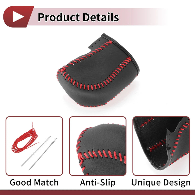 Acura TL Black Red Faux Leather Set Car Gear Shift Knob Cover (2009 - 2014)