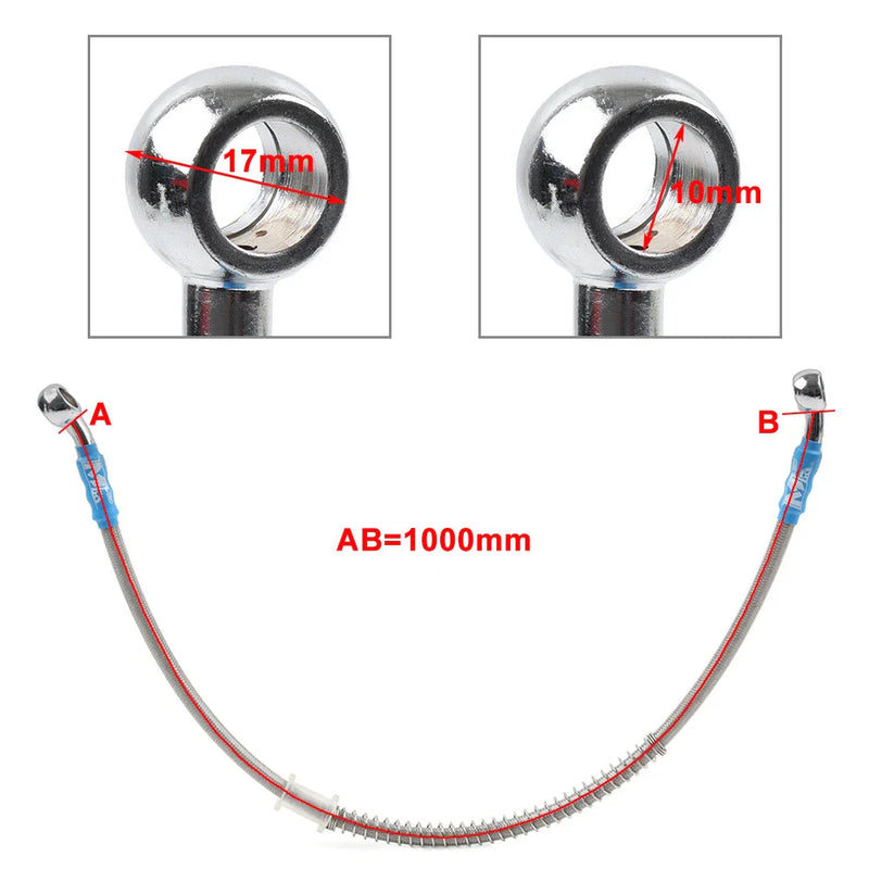 Motorcycle 100cm Braided Steel Brake Clutch Oil Hose Line (DOT)