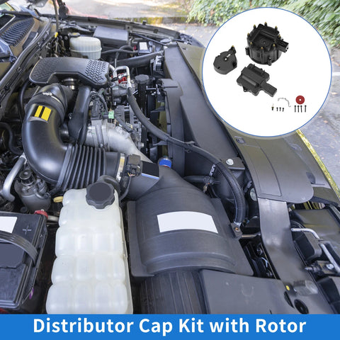 Chevy GM SBC BBC 305 327 350 396 Black with Rotor Distributor Cap Kit