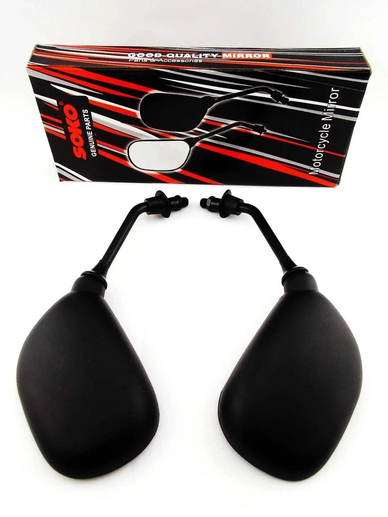 Suzuki TC185 Black Oval Soko Rear View Mirrors (1974-1977)