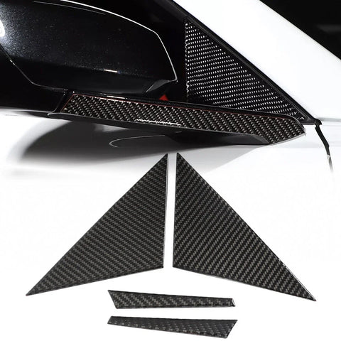 Corvette C8 A Pillar Front Triangle Trim Cover Carbon Fiber (2020-2024)