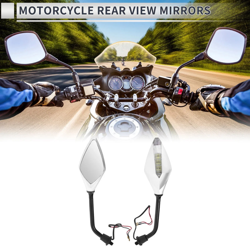 M10 Black White Iron Plastic Rear View Mirrors / Handlebar Mirrors