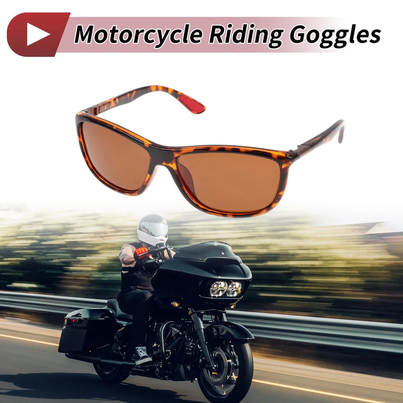 Motorcycle Brown Lens Leopard Print Goggles / 1 x Motorcycle Riding Goggles