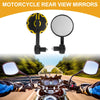 M8 Motorcycle Rear View Mirrors Handlebar Mirrors Black Gold Tone Aluminum