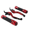 Suzuki GSXR1000 Red Extendable Brake Clutch Levers Grip Set (2001-2023)