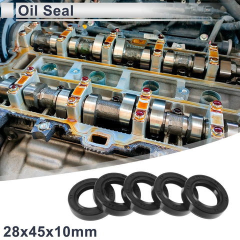 Make Model Oil Seal 28x45x10mm Nitrile Rubber Rotary Shaft Seal 5 Pcs