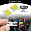 Car Boat Truck RV Motorcycle Yellow 20 Pcs Micro Fuse 20A Blade Fuse