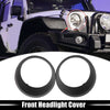 Jeep Wrangler Exterior Front Headlight Cover Trim Clip-on ABS (2007-2017)
