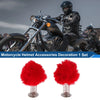 Motorcycle Helmet Decoration 2 x Red Plush Iron