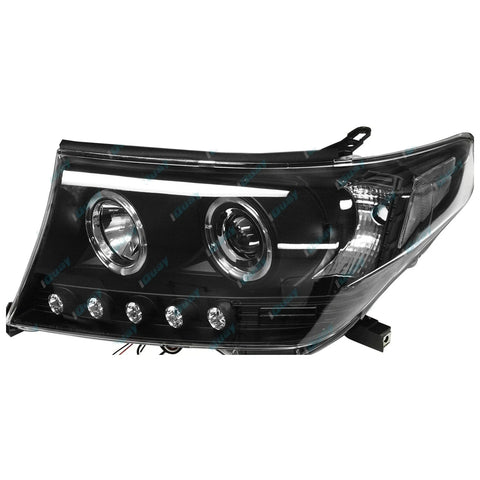 Toyota Landcruiser 200 07-15 Angel-eye Projector LED BLACK Headlights