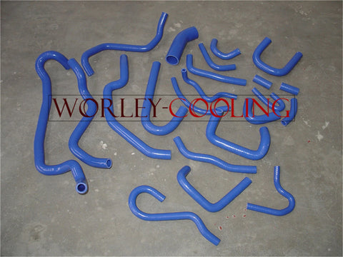 Silvia S13 Aluminum Radiator + Blue Silicone Hose + Shroud + Fan (1989-1994)