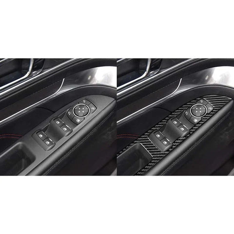 Carbon Fiber Door Window Switch Buttons Cover Trim Fits Ford Explorer 2013-2019