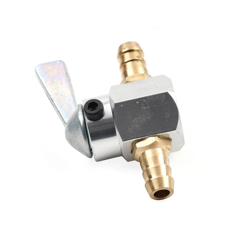 Motorcycle Inline Silver 8mm On-Off Fuel Tap Gas Valve Petcock