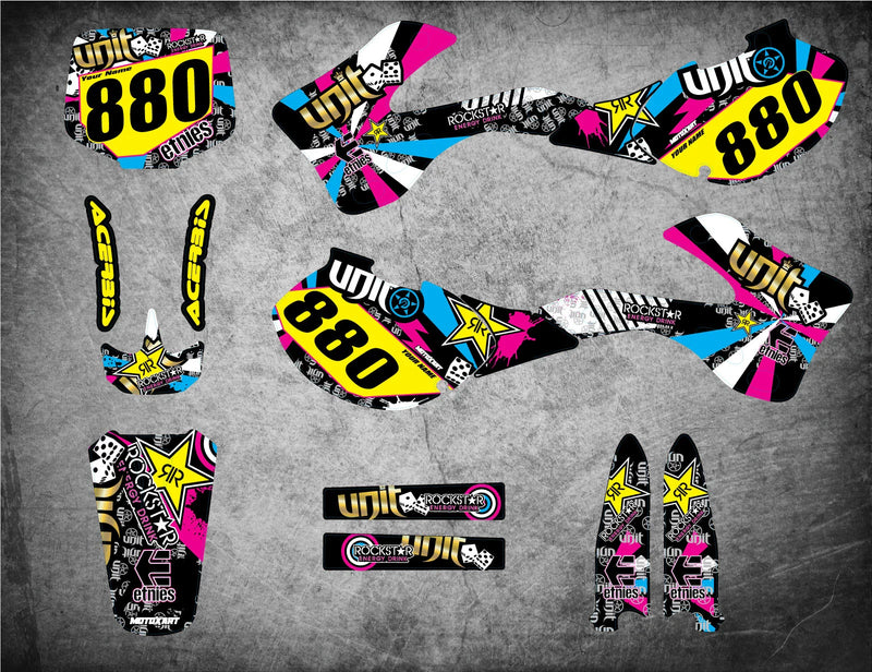 Kawasaki 125 RUSH STYLE Stickers Custom Graphics Full Kit (1999-2002)