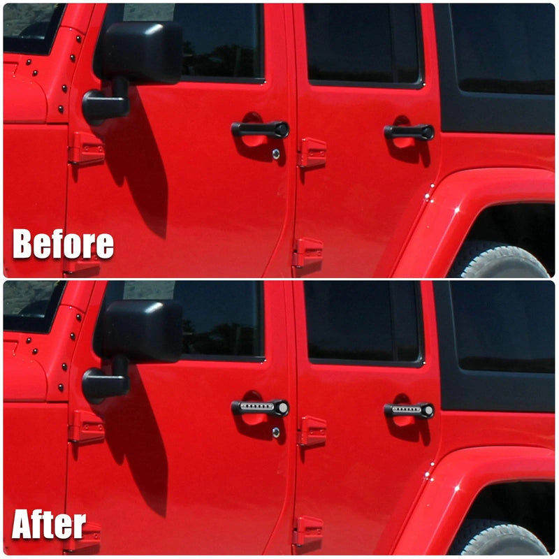 Jeep Wrangler 4 Door (2007-2018) Silver Tone 5 x Door Handle Trim Covers