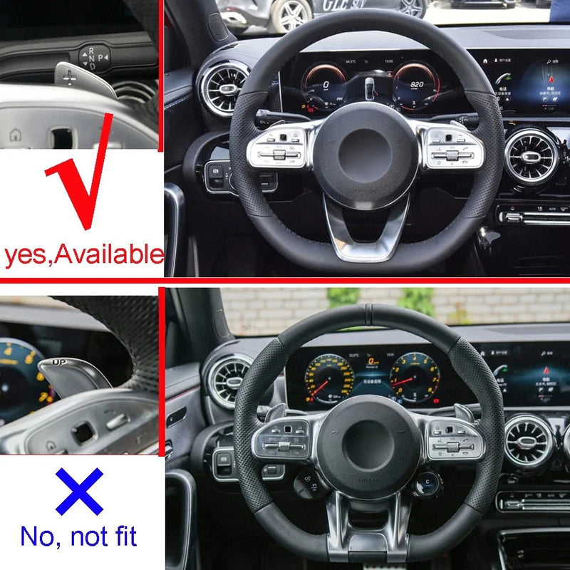 Mercedes-Benz Carbon Fiber Auto Steering Wheel Paddle Shifter Extensions