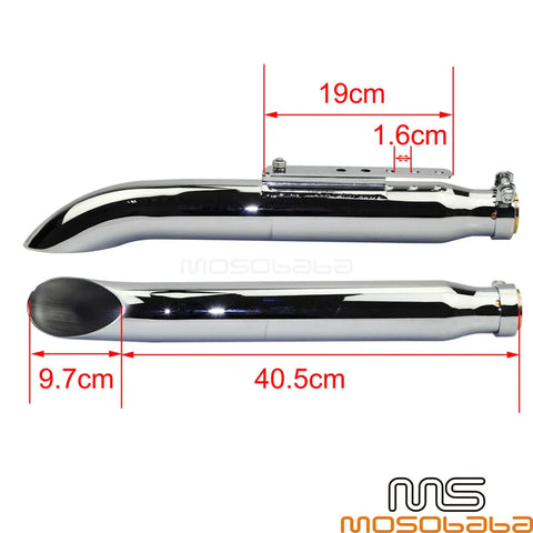 Harley Cafe Racer & Suzuki VL 125 800 19'' Turn Out Exhaust Mufflers