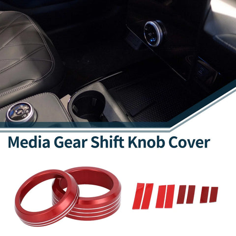 Ford Mach-E (2021-2024) 2 Pcs Red Gear Shift Switch Knob Cover Ring