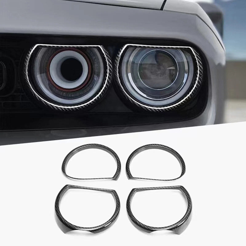 Dodge Challenger Carbon Fiber Headlight Trim Covers (2015-2023)