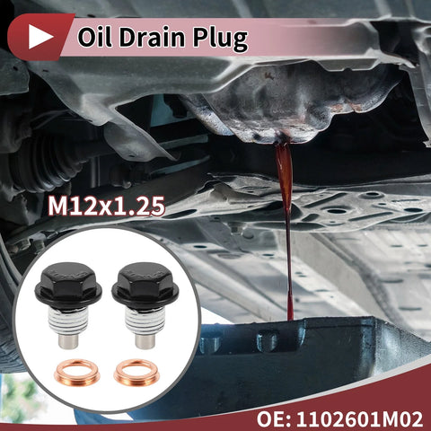 Nissan Infiniti Black White 1 Set Oil Drain Plug