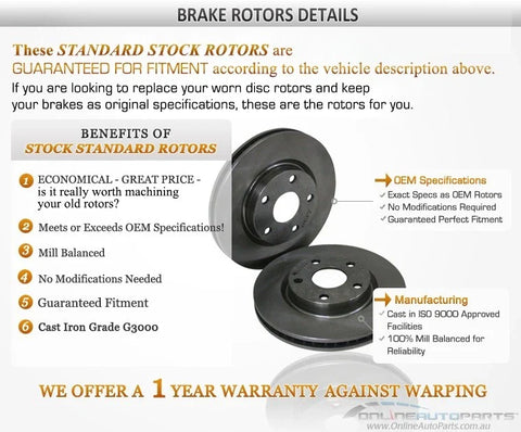 Toyota Prado Front Disc Brake Rotors + Pad Set (2002–2009)