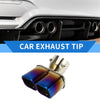 Toyota Land Cruiser Prado Burnt Blue Square Curved Slant Dual Exhaust Tip