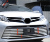 Toyota Sienna (2018-2020) 10 x pcs Chrome Front Lower Grille Stripe Cover Trim