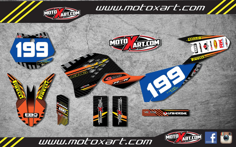KTM 50 Custom Graphic Kit - Factory Style Stickers (2009-2015)