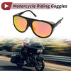 Motorcycle Riding Goggles Red Lens Black Frame Tri-acetel Cellulose PC