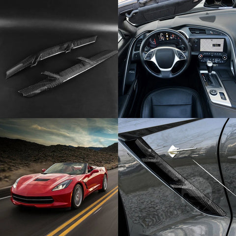 Chevy Corvette Carbon Fiber Side Fender Air Vent Covers (2014-2019)