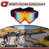 Motorcycle Riding Goggles Colorful Lens Red Frame PC TPU Cycling Sunglasses