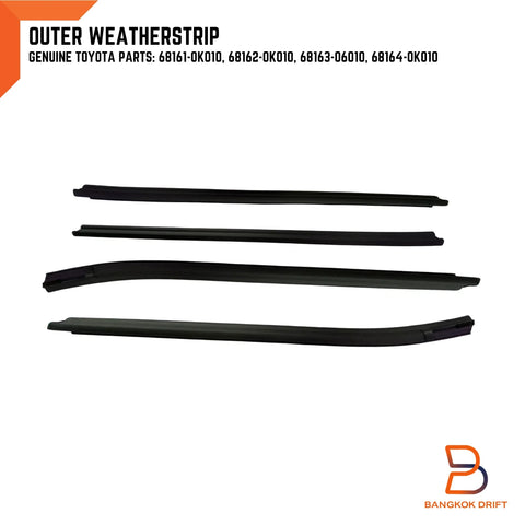 Toyota Hilux Ute 4DR Weatherstrip Inner Outer Glass Door Seal (05-14)