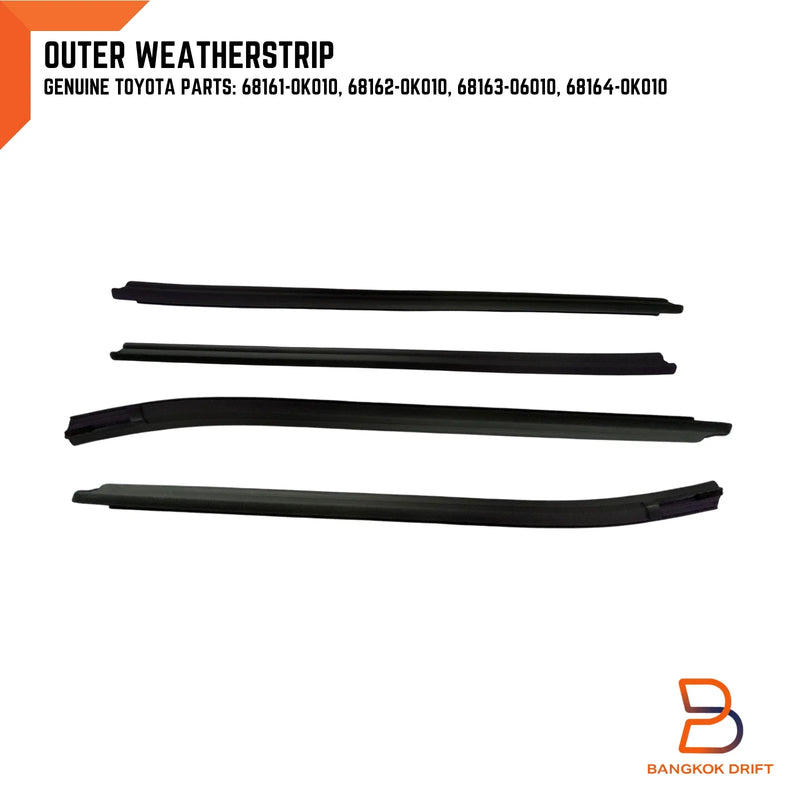 Toyota Hilux Ute 4DR Weatherstrip Inner Outer Glass Door Seal (05-14)