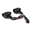 Universal Fit Black Retro Motorcycle Turn Signal Lights