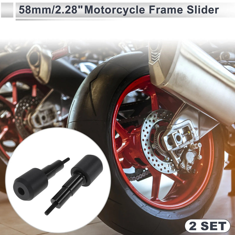 Motorcycles 2 x 1.1" Aluminum Alloy Plastic Motorcycle Slider Frame Black