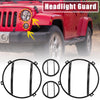 Jeep Wrangler Headlight Turn Signal Grill Guard Round Cover Kit (2007-2018)