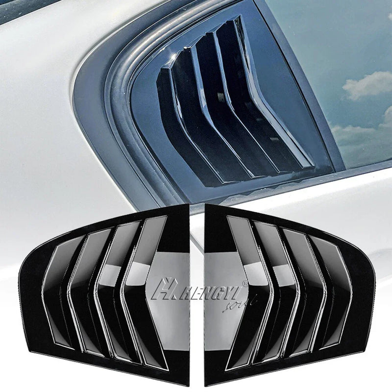 BMW E90 3 Series 2x Side Window Louver Shutter Cover Black (2005-2013)
