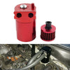 Universal 300ml Red Baffled Engine Oil Catch Can Tank w/ Breather Filter
