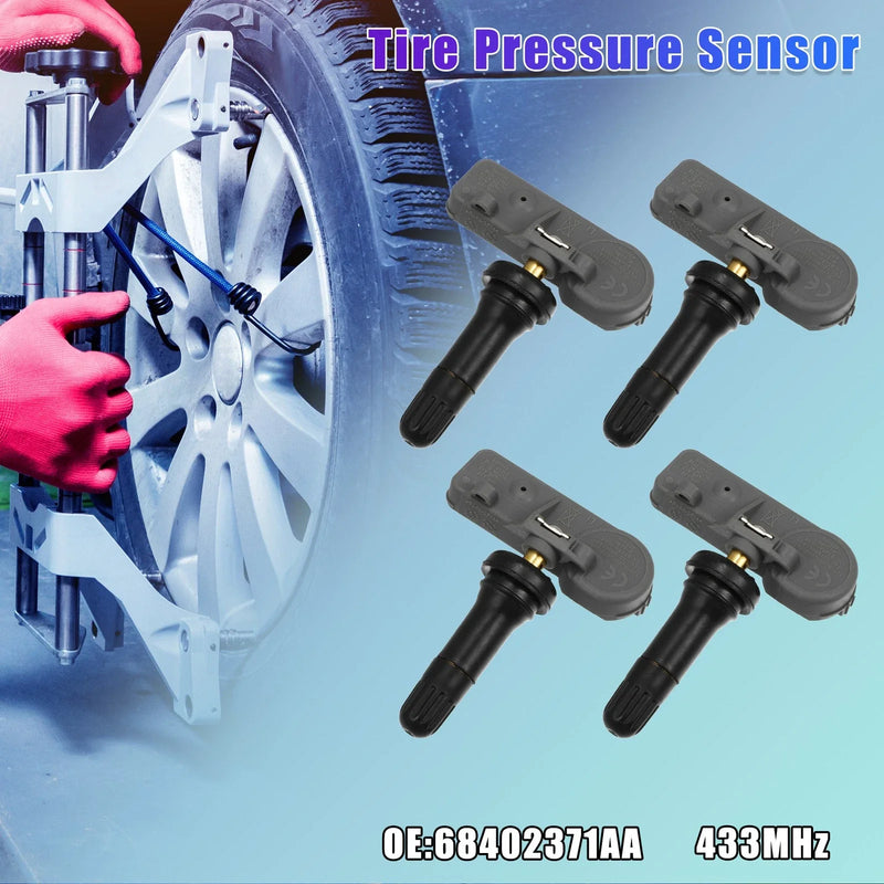 Jeep Wrangler 4 x Tire Pressure Monitoring System Sensors 433MHz (2007-2018)