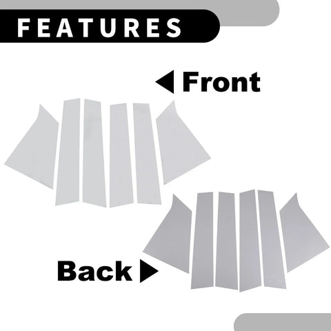 Chevrolet Malibu (2016-2021) Chrome Silver Tone 6 x Pillar Window Trim Cover