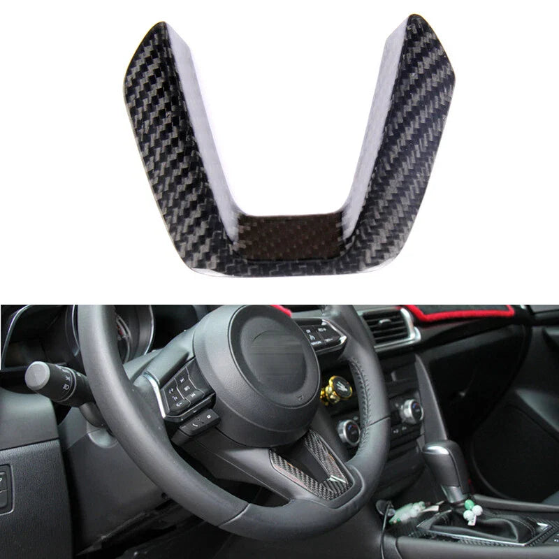 Mazda CX-5 2017 2018 2020 Car Carbon Fiber Steering Wheel Lower Trim Fit