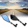 Motorcycle Aluminum Silver Tone M8/M10 Rear View Mirror