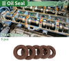 Oil Seal 25x47x10mm FKM Rubber High Pressure Brown 5 Pcs