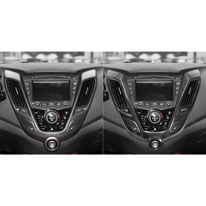Hyundai Veloster 2011-2017 Full Carbon Fiber Console AC Vent Cover Trim