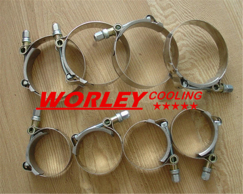 2 x 2" Stainless Steel T-Bolt Silicone Hose Pipe Clamps  (58-63)