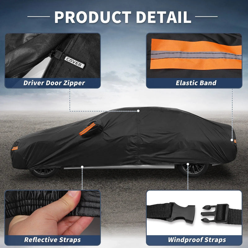 BMW 3 Series with Zipper Car Cover Waterproof Aluminum Film Inner Cotton